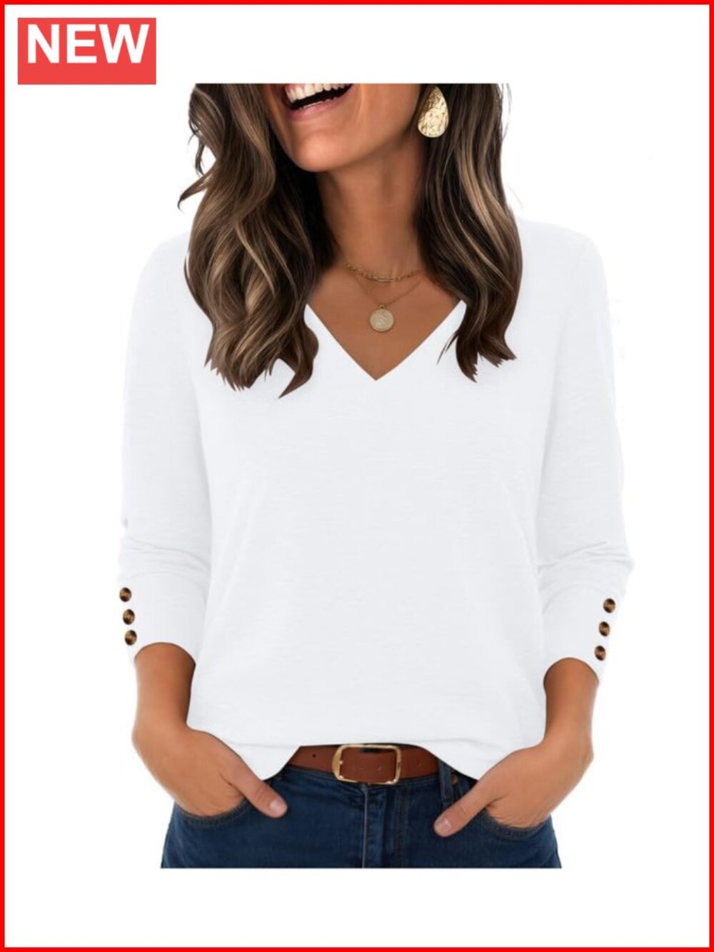 Zeagoo Womens Long Sleeve V Neck Tunic Top Loose Fit Pullover